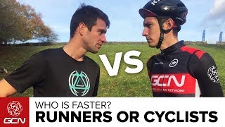 Running Vs Cycling  Who Is Faster  GCN Or GTN [upl. by Showker]