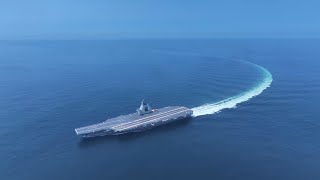 Chinas Fujian 003 Aircraft Carrier Sails to Sea Trial 4K HD No water mark中国003福建号航空母舰4K高清 [upl. by Graaf776]