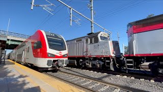 Caltrain Morning Rush Hour  Passing Track Action [upl. by Lehsar186]