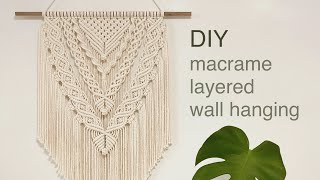 DIY  macrame layered wall hanging  마크라메 레이어드 월 행잉 [upl. by Barren]