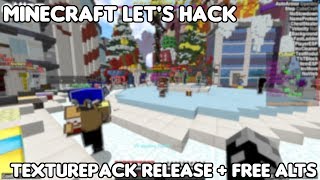 TexturePack Release  Free Alts  Minecraft Lets Hack  AAC  NCP Hack Client [upl. by Ahsetra]