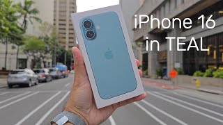 Unboxing the iPhone 16 in TEAL vs iPhone 16 Pro Max my favorite MagSafe Accessories amp Simple Setup [upl. by Idisahc]