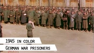 German war prisoners 1945 in color [upl. by Ahseinad]