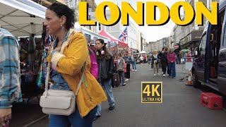 EXPLORE LONDON Portobello Market Tour in 4K UHD [upl. by Davidson927]