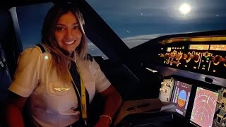 Beautiful Cockpit Night View  A320 Aircraft  Flightdeck [upl. by Marco178]