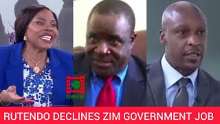 Rutendo reveals why he declined Zimbabwe government job [upl. by Einneb670]