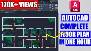 AutoCAD Tutorial  Complete Floor Plan in One Hour [upl. by Esineg705]