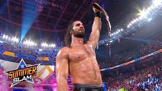 Seth Rollins celebrates after SummerSlam SummerSlam Exclusive Aug 11 2019 [upl. by Ettenig]