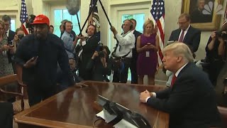 Kanye meets Trump in Oval Office [upl. by Bazar]