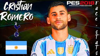 CÓMO CREAR A CRISTIAN ROMERO EN PES 1718192021  FACE  STATS 2024  TUTORIAL COMPLETO [upl. by Rhee]