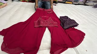 Chickpet Bangalore Designer Shararas amp Indo western dressessingle piece courier [upl. by Akinnor]