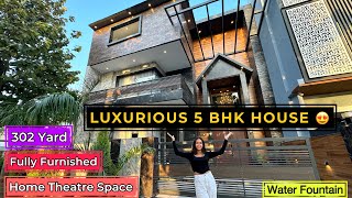 Inside a Ultra Luxurious Fully Furnished Villa with Water Fountain amp Lift  House Sale in Chandigarh [upl. by Akcire]