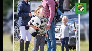 ♛Zara and Mike Tindall take children Mia Lena and Lucas to the Houghton Hall Horse Trials [upl. by Mays]