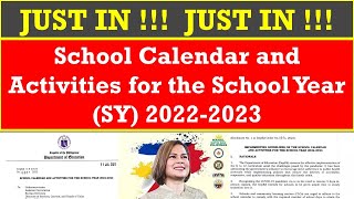 JUST IN School Calendar and Activities for the School Year SY 20222023 Implementing Guidelines [upl. by Artcele]