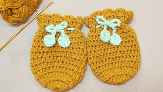 Crochet Baby Gloves  04 months Babies [upl. by Rosse]