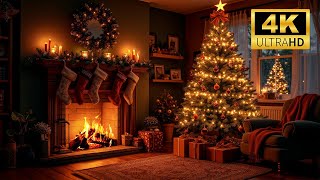 🔥247🔥 Relaxing 4K Fireplace Burning with Golden Flames Ambience with Crackling Fire Sounds🎄 [upl. by Amerak]