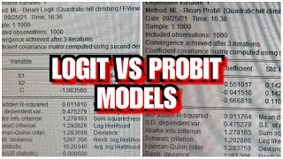 Choosing between Logit and Probit Models Eviews [upl. by Llerrad619]