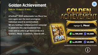 Training Guide for Leo Messi  Golden Achievement Card  efootball 2024 [upl. by Mloclam]