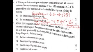 ELECTROTECHNICS N5 DC MACHINES Crossmagnetising and Demagnetising ampere turns per pole [upl. by Tedra]