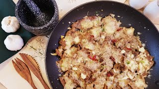 Turkish Hammered beef with cheeseturkish food easy and quick recipe [upl. by Enyawad]