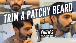 How to Trim a PATCHY Beard  Philips Norelco Multigrom 7000 [upl. by Marilin]