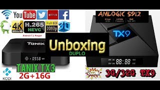 UNBOXING  TV BOX Tanix TX3 Mini e Tanix TX9 Pro [upl. by Bovill234]