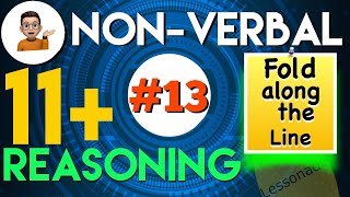 11 Plus Non Verbal Reasoning  Type 13  Fold along the line  Lessonade [upl. by Anileva]