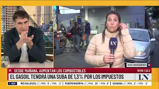 Desde mañana aumentan los combustibles por los impuestos la nafta subirá 1 [upl. by Copeland]