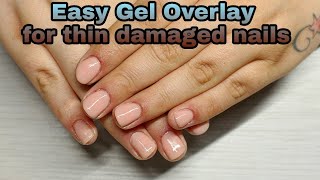 The easiest way to Protect Thin Damaged Nails Gelish Structure Gel Overlay [upl. by Ahsin]