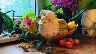 Cashew Banana Ice Cream on Walnut Fig Apricots with Lemony Banana Yogurt  Take 3 [upl. by Anabel256]