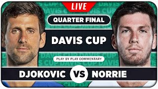 DJOKOVIC vs NORRIE • Davis Cup 2023 • LIVE Tennis PlaybyPlay Stream [upl. by Nnaeirrac]