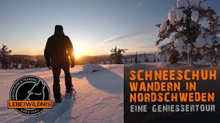 SCHNEESCHUHWANDERN in der Stille  Genießertour in NORDSCHWEDEN⎥Winter in Lappland Landschaft [upl. by Ros]