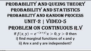 2 DIMENSIONAL CONTINUOUS RANDOM VARIABLES  PQT PRP PampS UNIT2  VIDEO5 [upl. by Victor671]