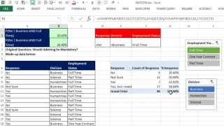 Excel Magic Trick 1178 Conditional  AND Percentage PivotTable Slicer COUNTIFS or DCOUNTA [upl. by Acinnod690]