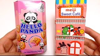 Meiji Sweet Cafe amp Hello Panda Cookies from Japan 🇯🇵 [upl. by Lebasi]