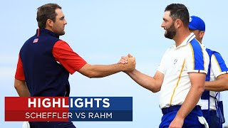 Jon Rahm vs Scottie Scheffler  Extended Highlights  2020 Ryder Cup [upl. by Anirdnaxela362]