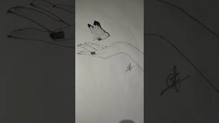 Butterfly and Hand drawing 😍 drawing art viralsong viralshort [upl. by Hsilgne]