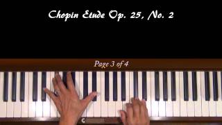 Chopin Etude Op 25 No 2 Piano Tutorial Less SLOW [upl. by Onimod18]