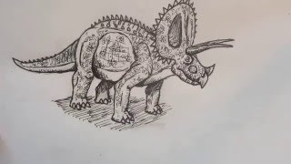 Jurassic World how to draw a Triceratops part 2 [upl. by Erlewine]