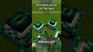 One block portal tiktok hack minecraft gaming [upl. by Luas]