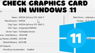 How To Check The Graphics Card In Windows 11 [upl. by Liagaba]