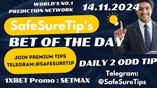 Today Safest Tips  Bet of The Day  SafeSureTips  Daily 2 Odd Bets  1XBET Promo Money Online [upl. by Rosenblast]