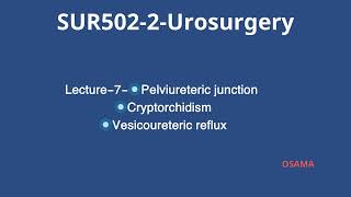 Lecture7UrosurgeryPelviureteric junction CryptorchidismVesicoureteric reflux [upl. by Lewak]