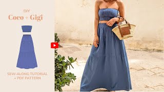 DIY Gigi Tiered Maxi Skirt Tutorial  tintofmintPATTERNS [upl. by Arted]