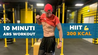 ADDOMINALI PERFETTI IN SOLI 10 MINUTI 🐢  ABS HIIT WORKOUT INTENSO 🥵  Emanuele Mauti [upl. by Eidod]