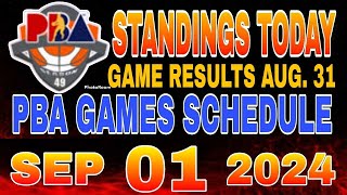 PBA Standings today as of August 31 2024  PBA Game results  Pba schedule September 1 2024 [upl. by Marsden397]