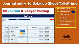 2 Ledger Posting to balance sheet Manually  Trial balance trading and profit amp loss ac Tallyprime [upl. by Gambell841]