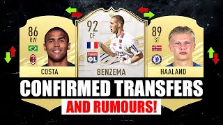 FIFA 21  NEW CONFIRMED TRANSFERS amp RUMOURS  FT BENZEMA HAALAND COSTA etc [upl. by Nosna]