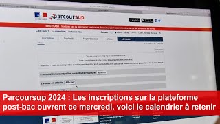 Parcoursup 2024  Les inscriptions sur la plateforme postbac ouvrent ce mercredi [upl. by Arrek]