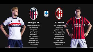 PES Football Life 25  Bologna VS AC Milan  Game Simulation [upl. by Litch]